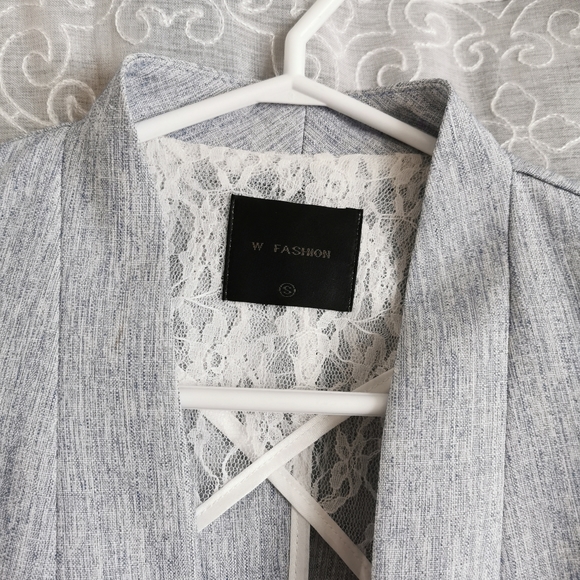 Light Blue Salt & Pepper Blazer - Picture 3 of 5